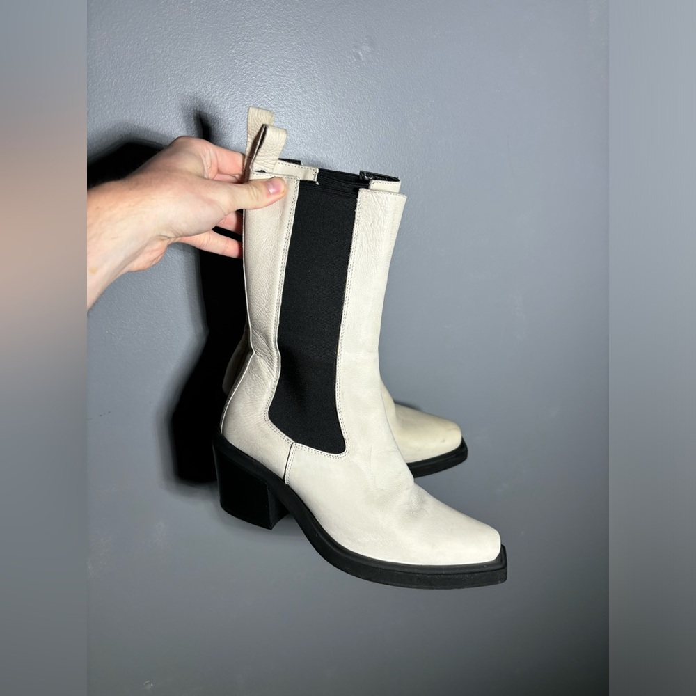 Free People Huntley High Ankle Western Boots in Bone Size EU 38 - Picture 2 of 10
